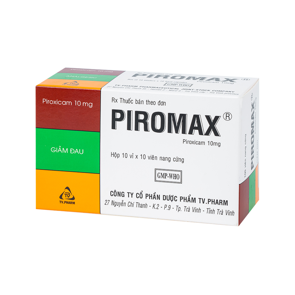 Piromax 10mg Hộp 10 vỉ x 10 viên TV.Pharm