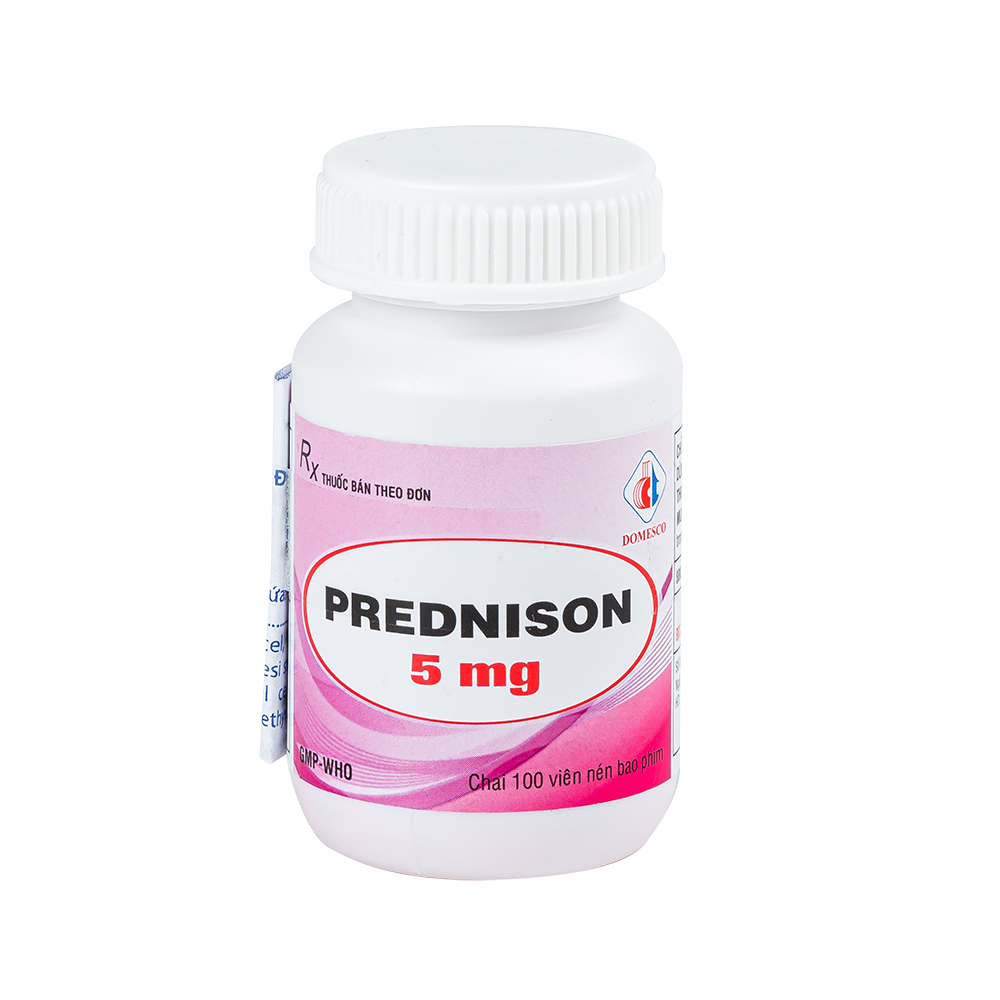 Prednison 5 mg Chai 100 viên Domesco