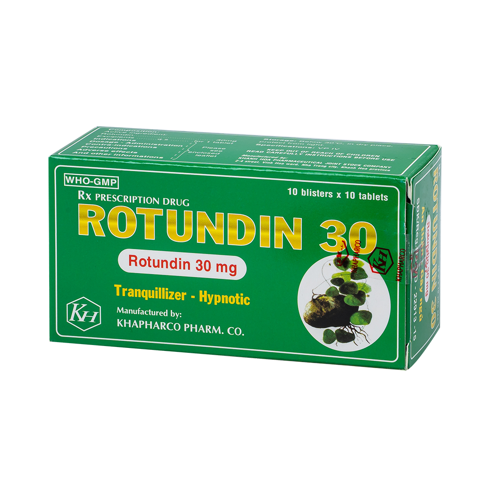 ROTUNDIN 30mg Hộp 100 viên Khapharco