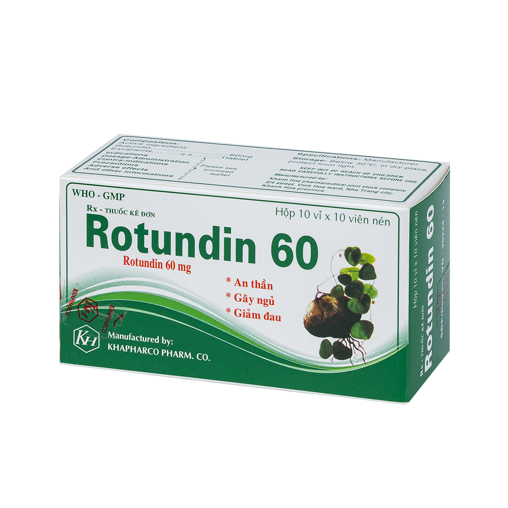 ROTUNDIN 60mg Hộp 100 viên Khapharco