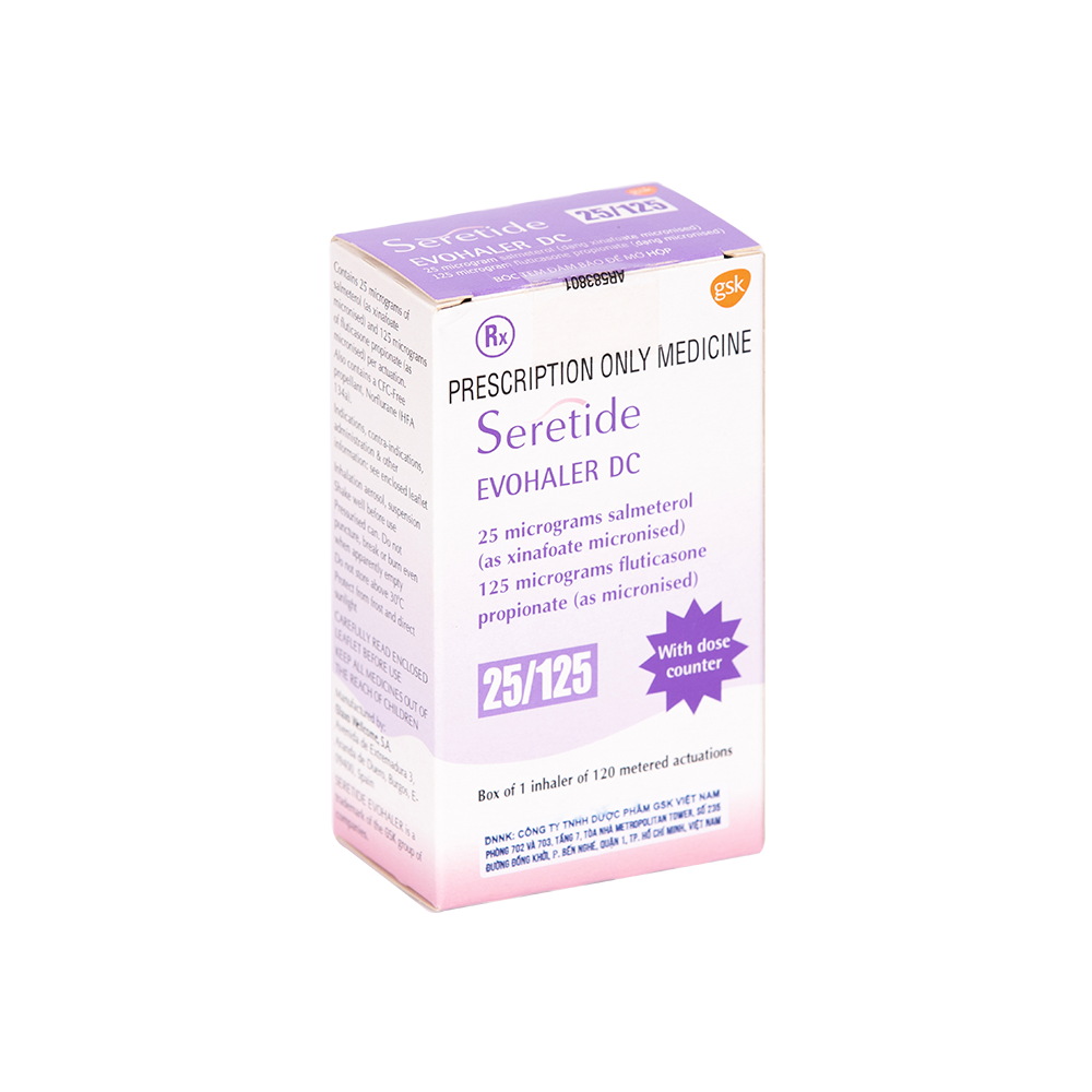 SERETIDE EVOHALER DC 25/125MCG Hộp 1 chai x 120 liều GSK