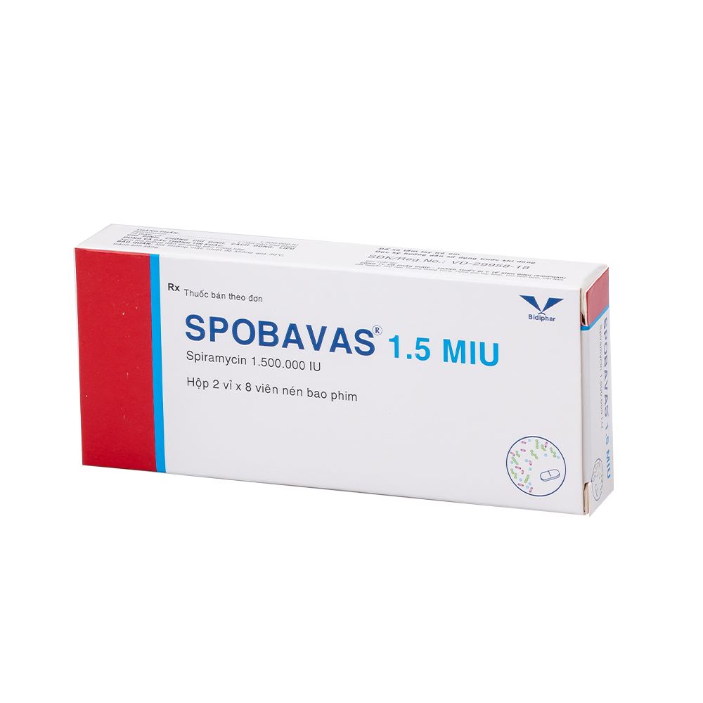 Spobavas 1,5 MIU H/16 Hộp 2 Vỉ x 8 Viên Bidiphar