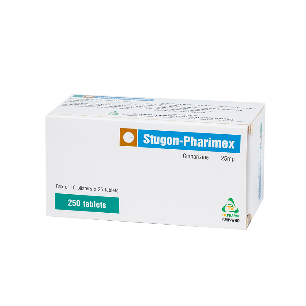 Stugon-pharimex Hộp 10 vỉ x 25 viên TV.Pharm