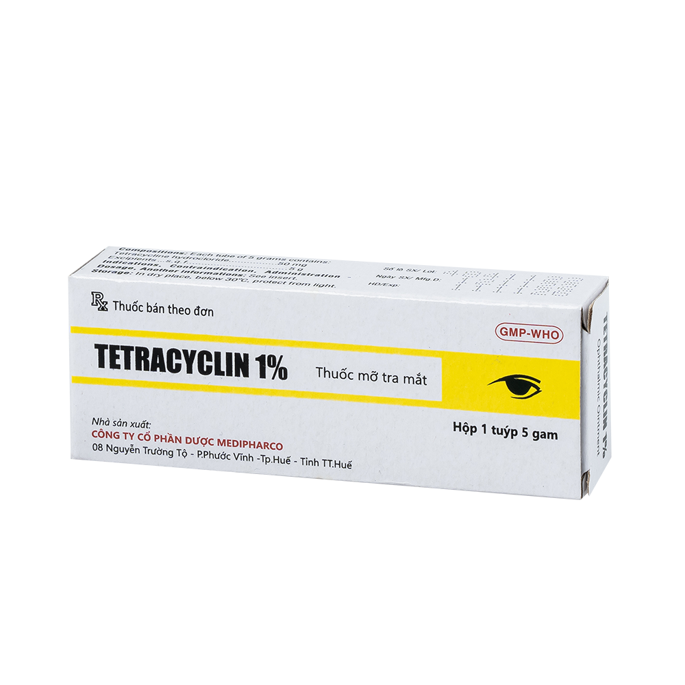 Tetracyclin 1% 5g  Hộp 1 tuýp 5g Medipharco