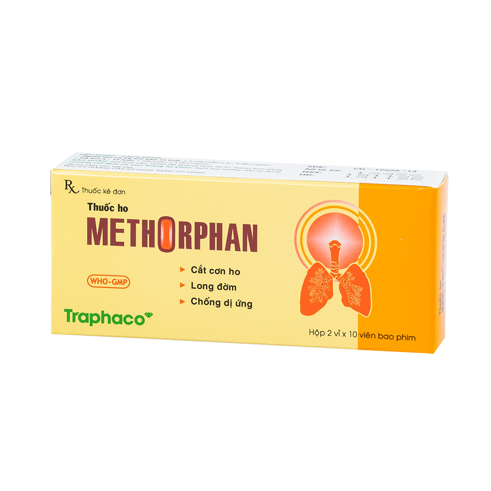 Thuốc ho Methorphan viên Hộp 2 vỉ x 10 viên Traphaco
