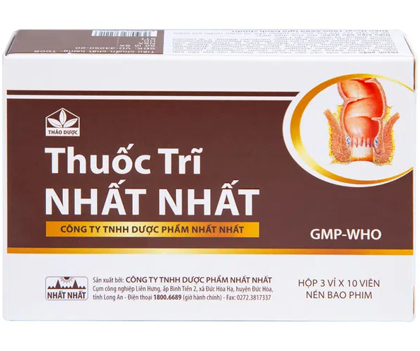 Thuốc trĩ Hộp 3 vỉ x 10 viên Nhất Nhất