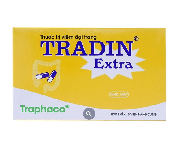 Thuốc trị viêm đại tràng Tradin extra Hộp 2 vỉ x 10 viên Traphaco