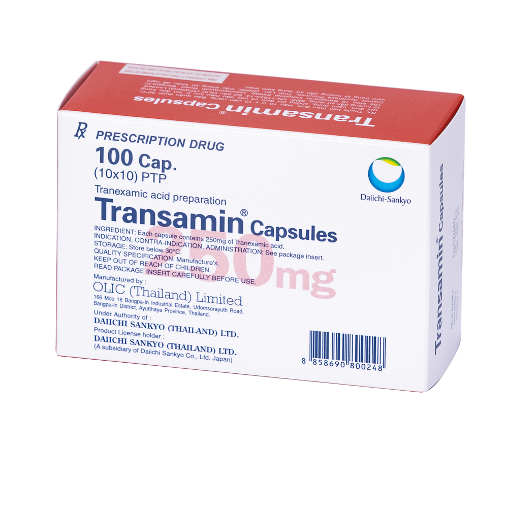 TRANSAMIN CAPSULES 250MG Hộp 10 vỉ x 10 viên Olic