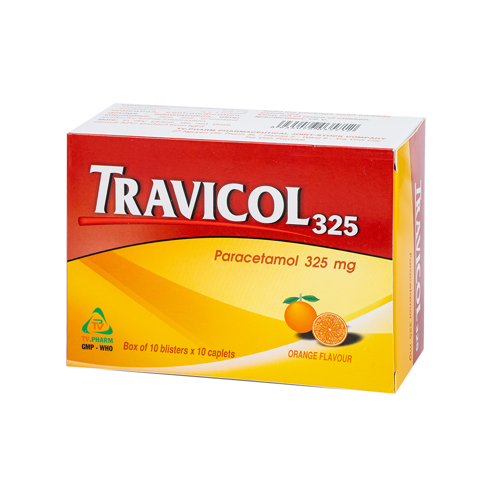 Travicol 325mg Hộp 10 vỉ x 10 viên TV.Pharm
