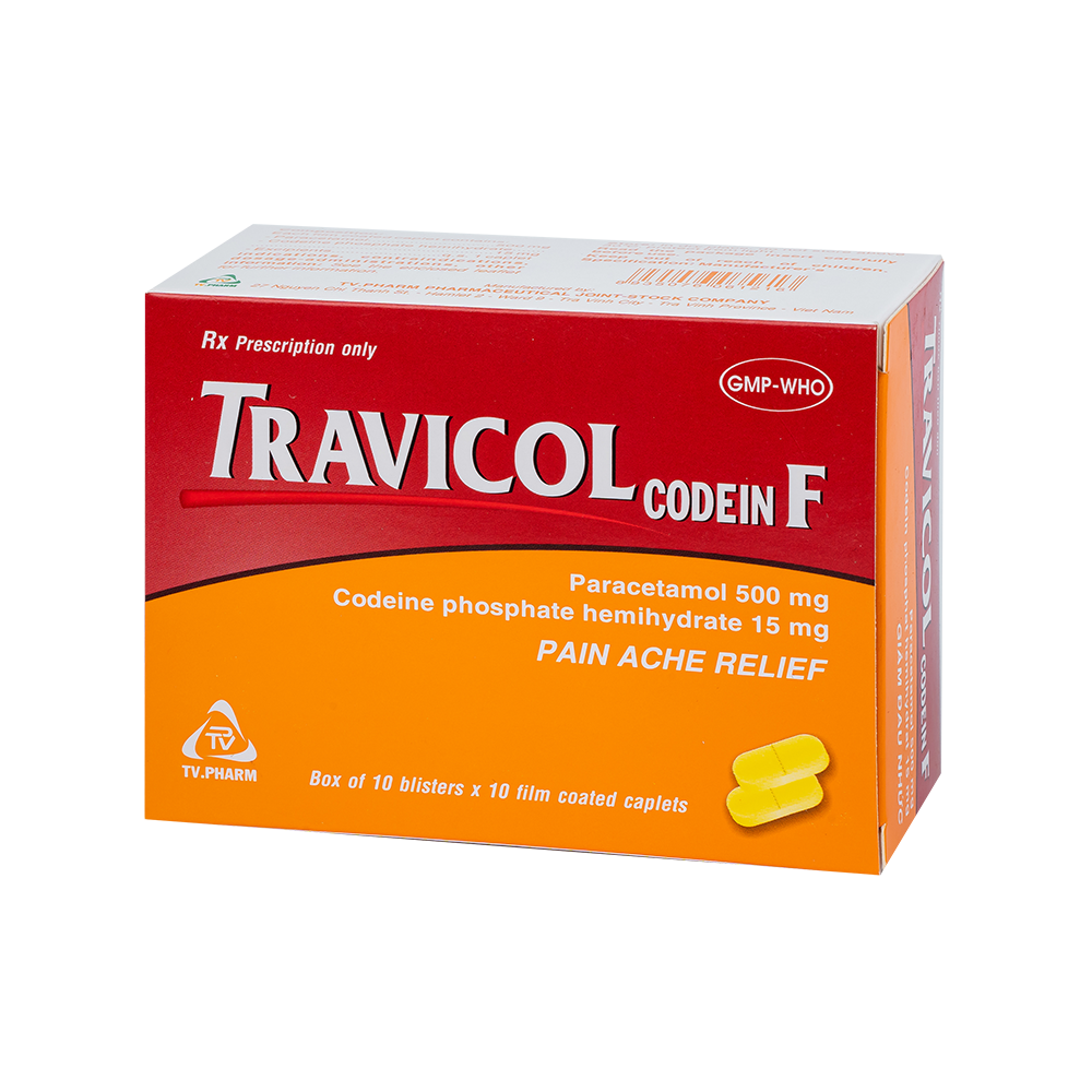 Travicol codein F Hộp 10 vỉ x 10 viên TV.Pharm