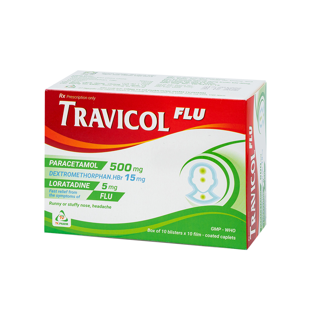 Travicol Flu Hộp 10 vỉ x 10 viên TV.Pharm