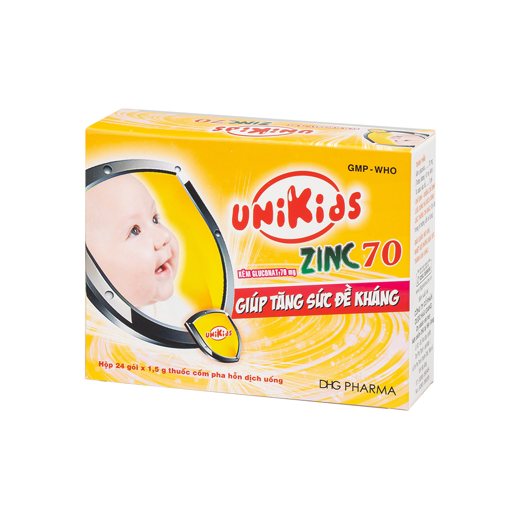 Unikids Zinc 70 Hộp 24 gói x 1,5g DHG