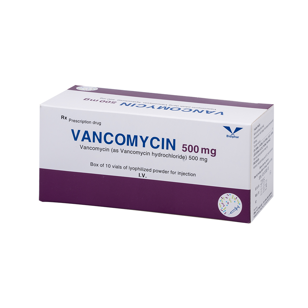 Vancomycin 500mg Hộp 10 Lọ BIDIPHAR