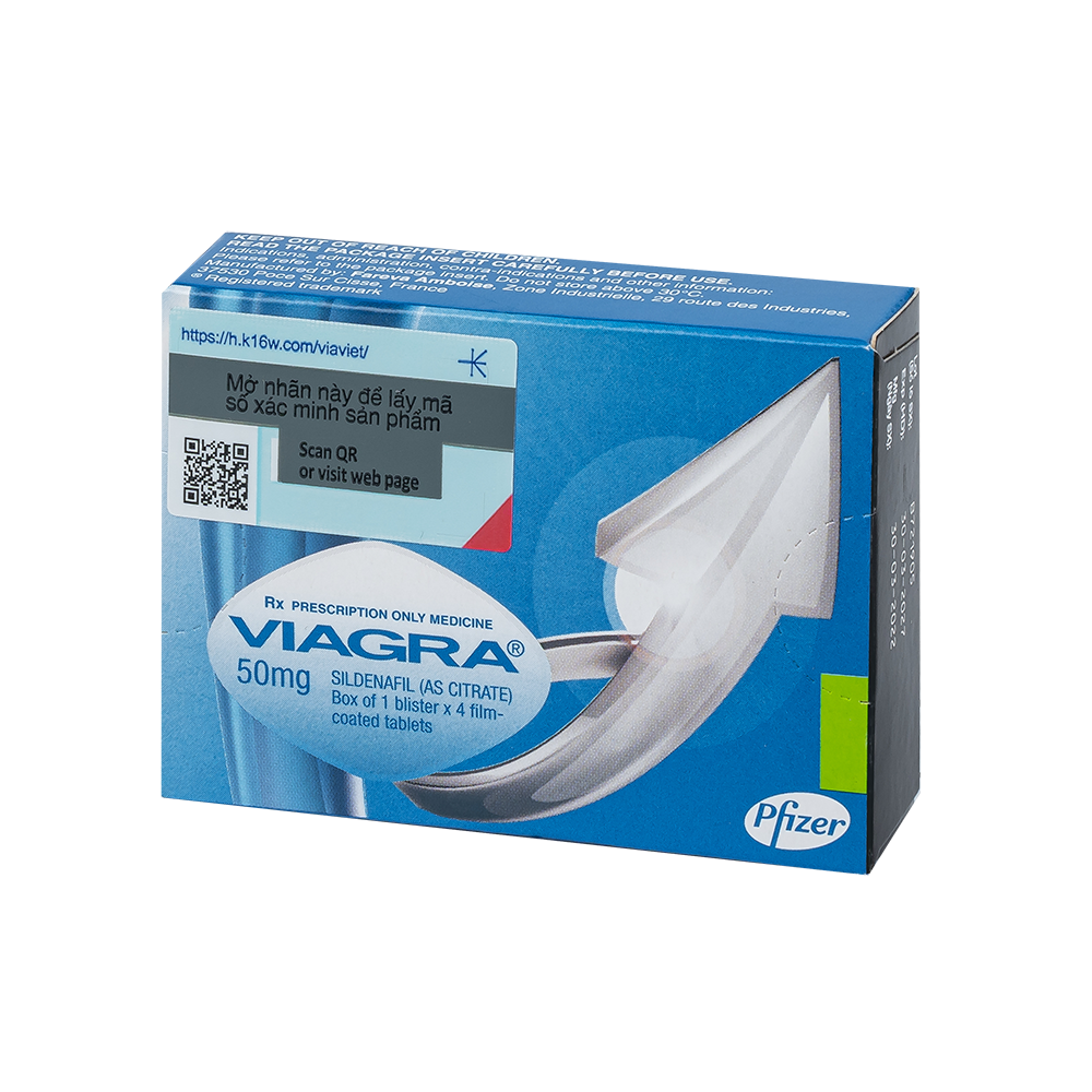 VIAGRA TABS 50MG 4'S Hộp 1 vỉ x 4 viên Pfizer