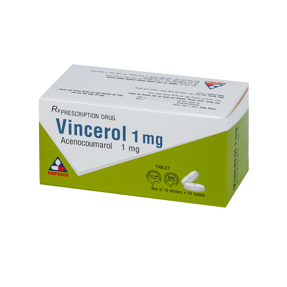 VINCEROL 1mg Hộp 10 vỉ x 10 viên nén  VINPHACO