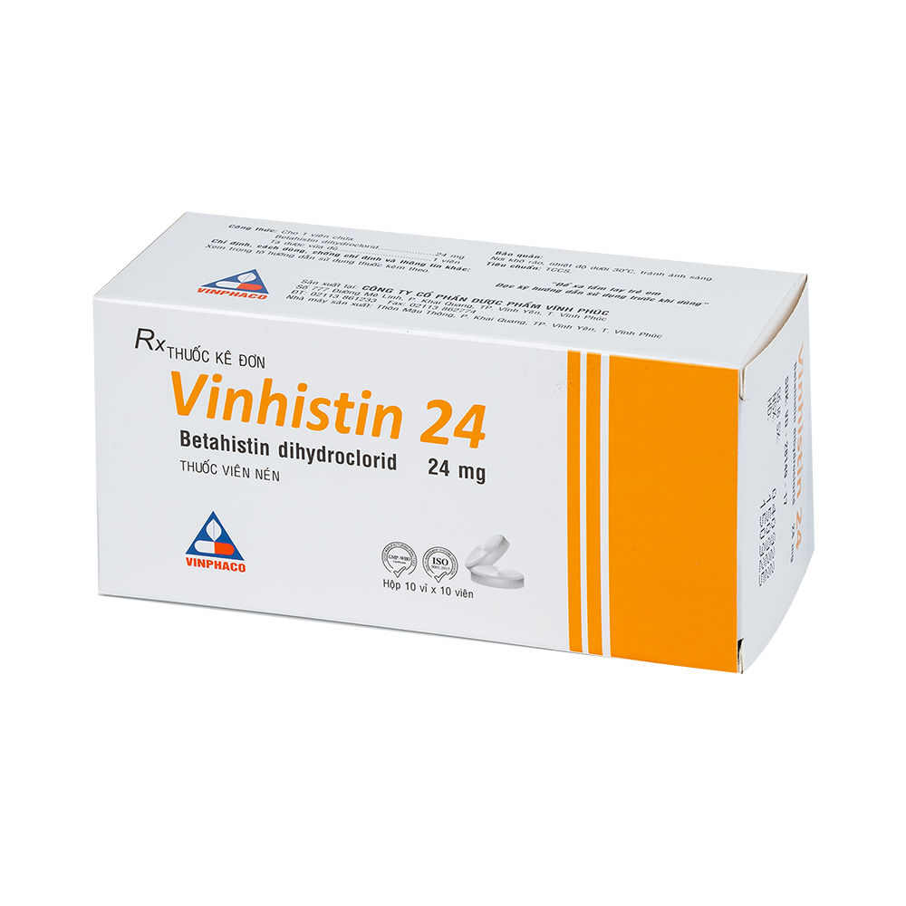 VINHISTIN 24 Hộp 10 vỉ x 10 viên nén  VINPHACO