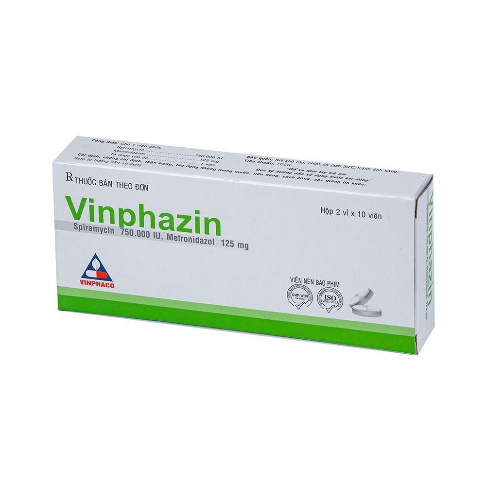 VINPHAZIN Hộp 2 vỉ x 10 viên nén bao phim VINPHACO
