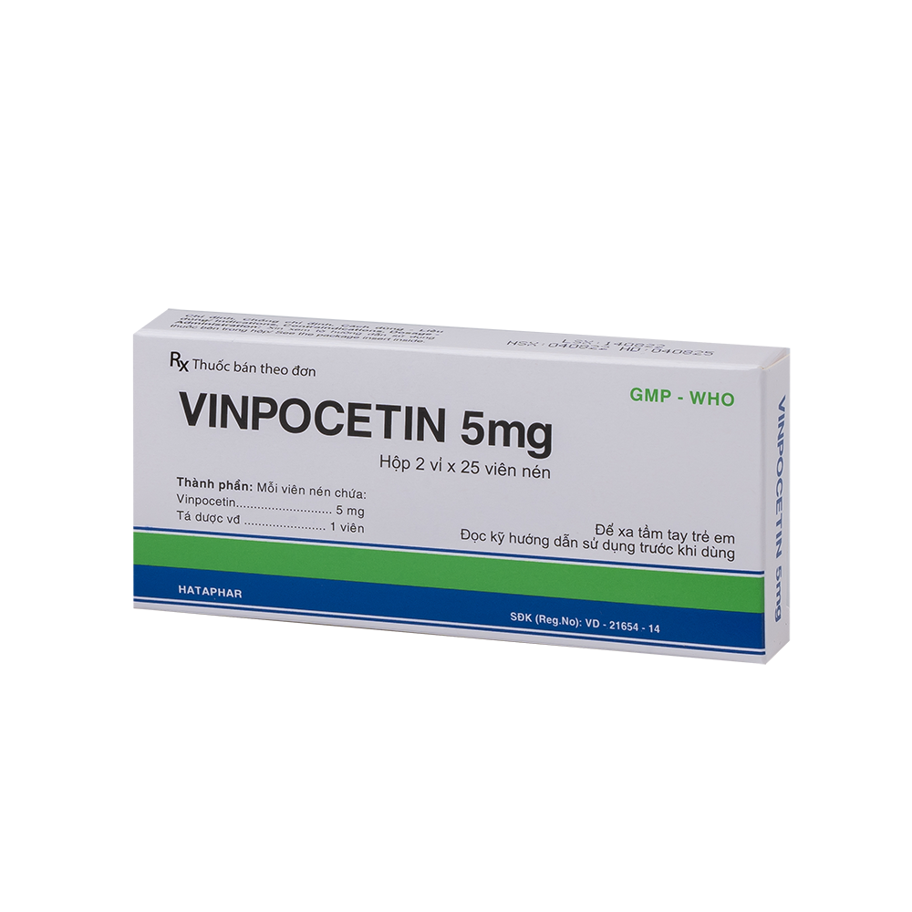 Vinpocetin Hộp 2vỉ x25 viên Hataphar