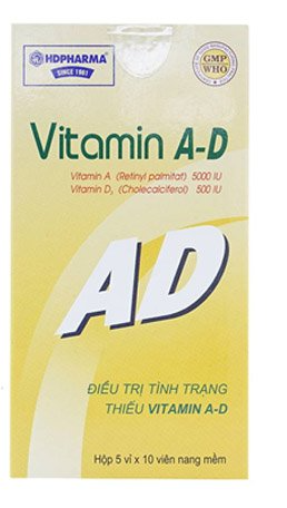 Vitamin AD Hộp 5 vỉ x 10 viên  HDPHARMA