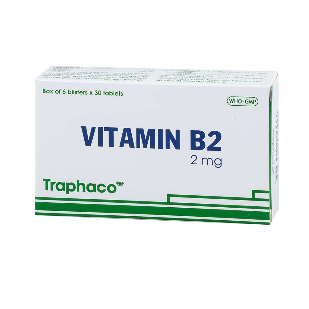 Vitamin B2 2mg Hộp 6 vỉ x 30 viên Traphaco