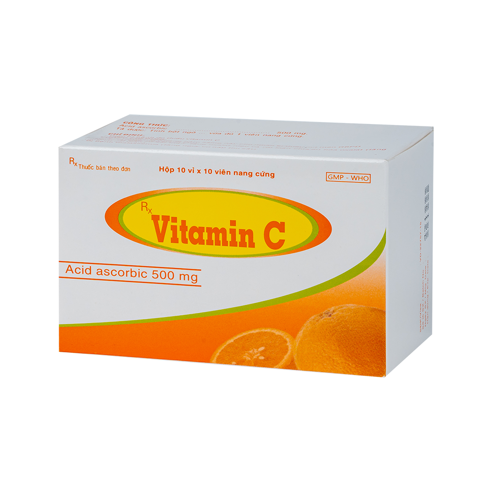 Vitamin C 500mg Hộp 10 vỉ x 10 viên nang