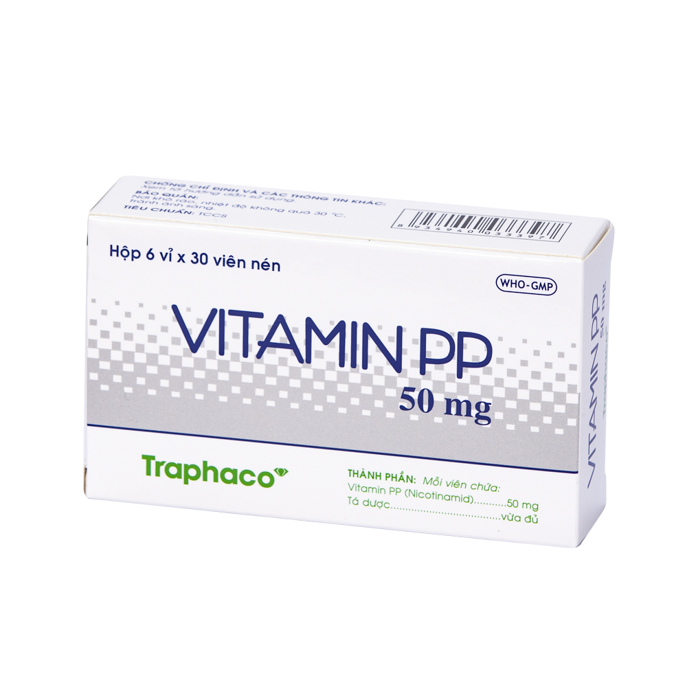 Vitamin PP 50mg Hộp 6 vỉ x 30 viên nén Traphaco