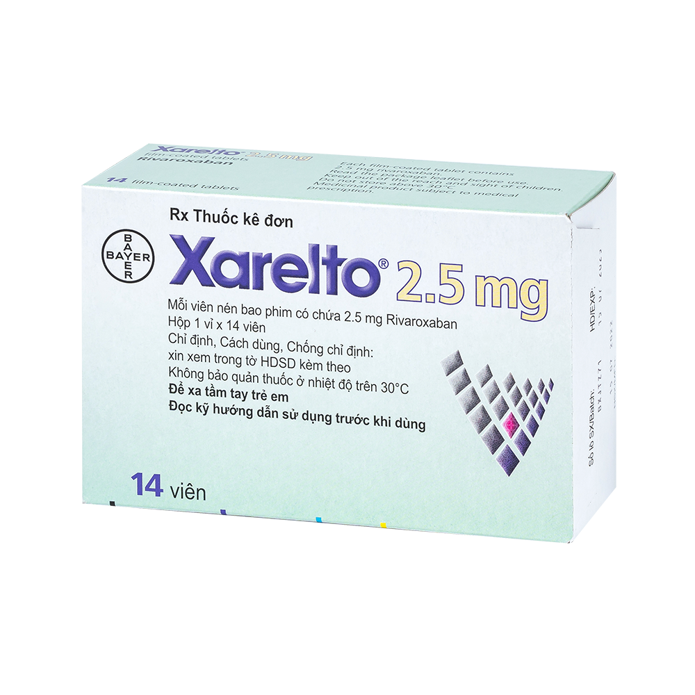 XARELTO TAB 2.5MG 14'S Hộp 1 vỉ x 14 viên Bayer
