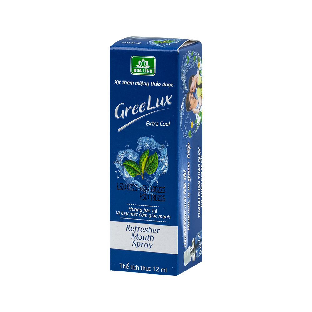 Xịt thơm miệng Greelux Extra Cool 12ml (Lam) Lọ 12 ml Hoa Linh