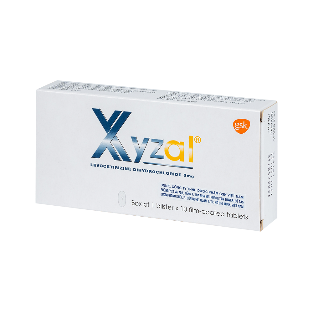 XYZAL TAB 5MG Hộp 1 vỉ x 10 viên GSK