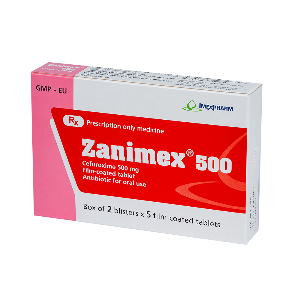 Zanimex 500 mg Hộp 2 vỉ x 5 viên Imexpharm