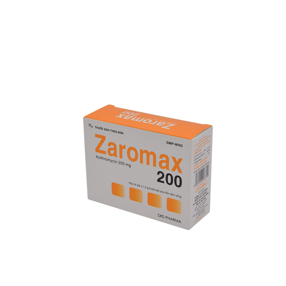 Zaromax 200 Hộp 24 gói x 1,5g DHG