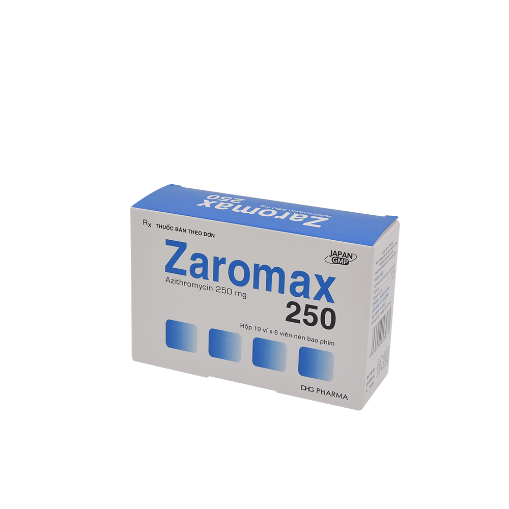Zaromax 250 Hộp 10 vỉ x 6 viên DHG