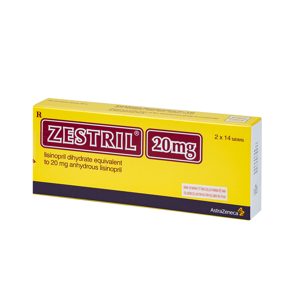 ZESTRIL TAB 20MG Hộp 2 vỉ x 14 viên AstraZeneca