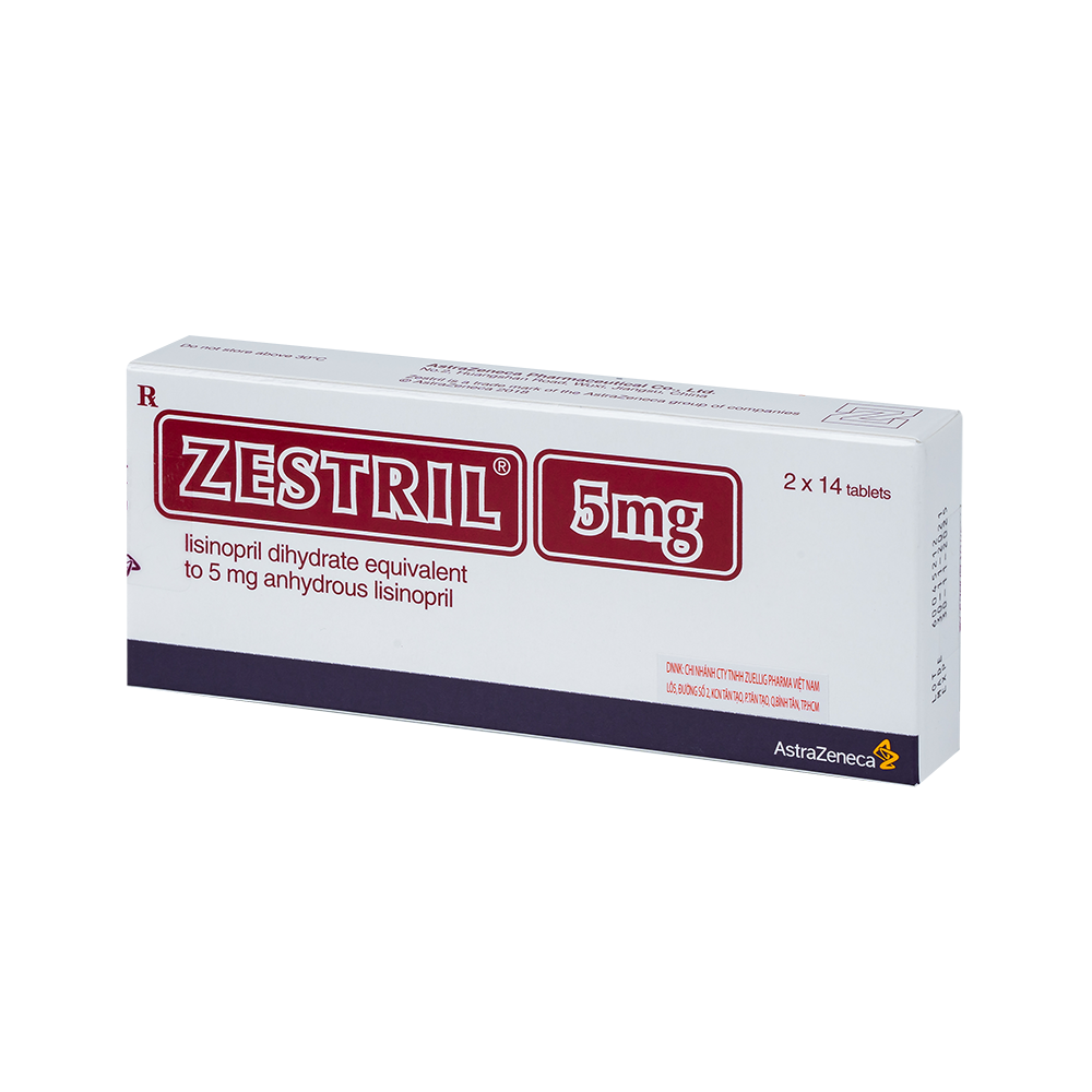 ZESTRIL TAB 5MG Hộp 2 vỉ x 14 viên AstraZeneca