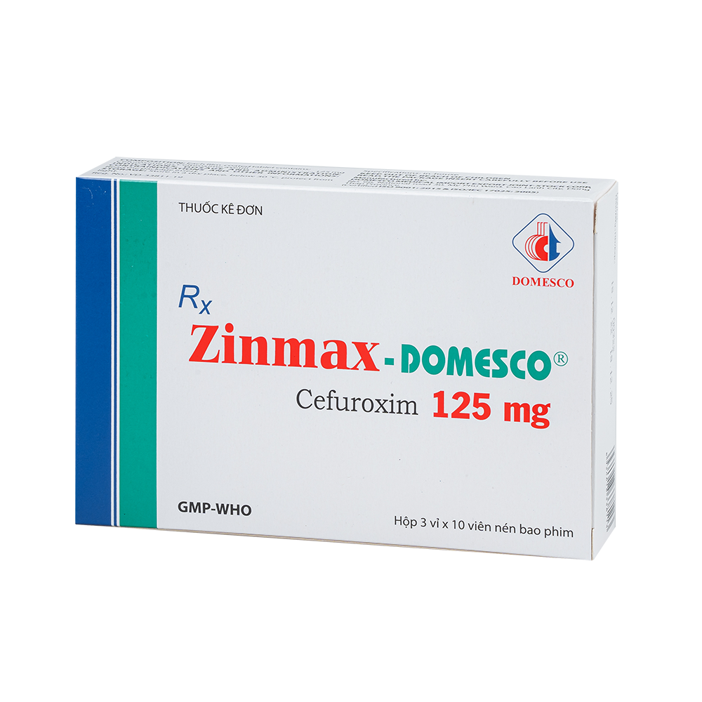 Zinmax-Domesco 125 mg Hộp 3 vỉ x 10 viên Domesco