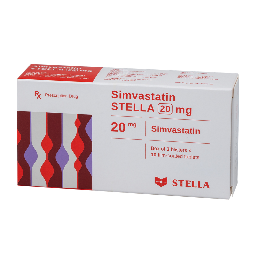 Simvastatin Stella 20mg Hộp/30viên Stella