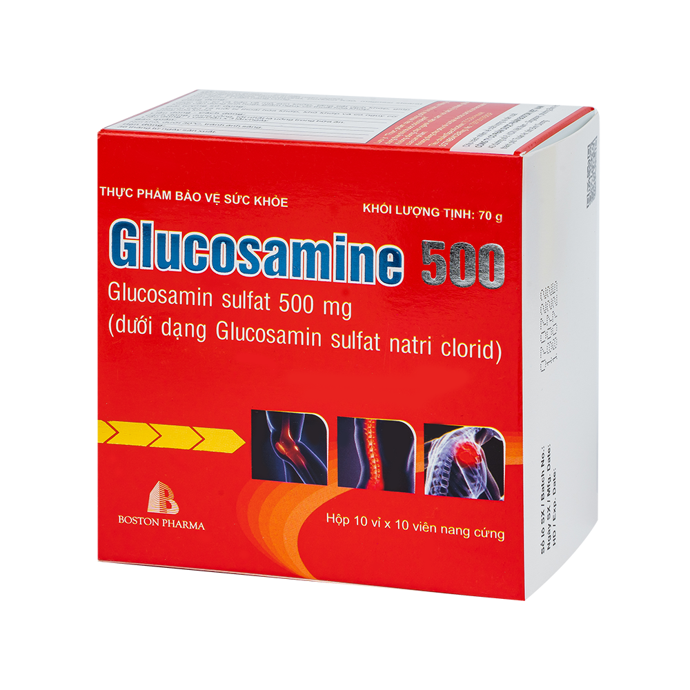 GLUCOSAMIN 500 Hộp 10 vỉ x 10 viên nang cứng Boston