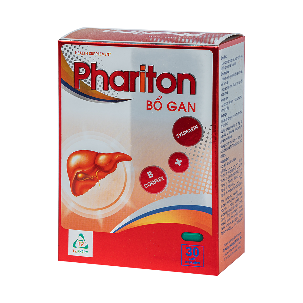 Phariton bổ gan V/10, H/30 Hộp 3 vỉ x 10 viên TVPharma