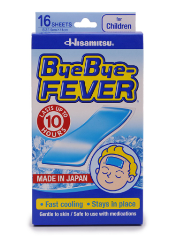 Miếng dán hạ sốt Bye bye fever - Children ( 2-6 tuổi) Hộp 8 túi x 2 miếng HISAMITSU
