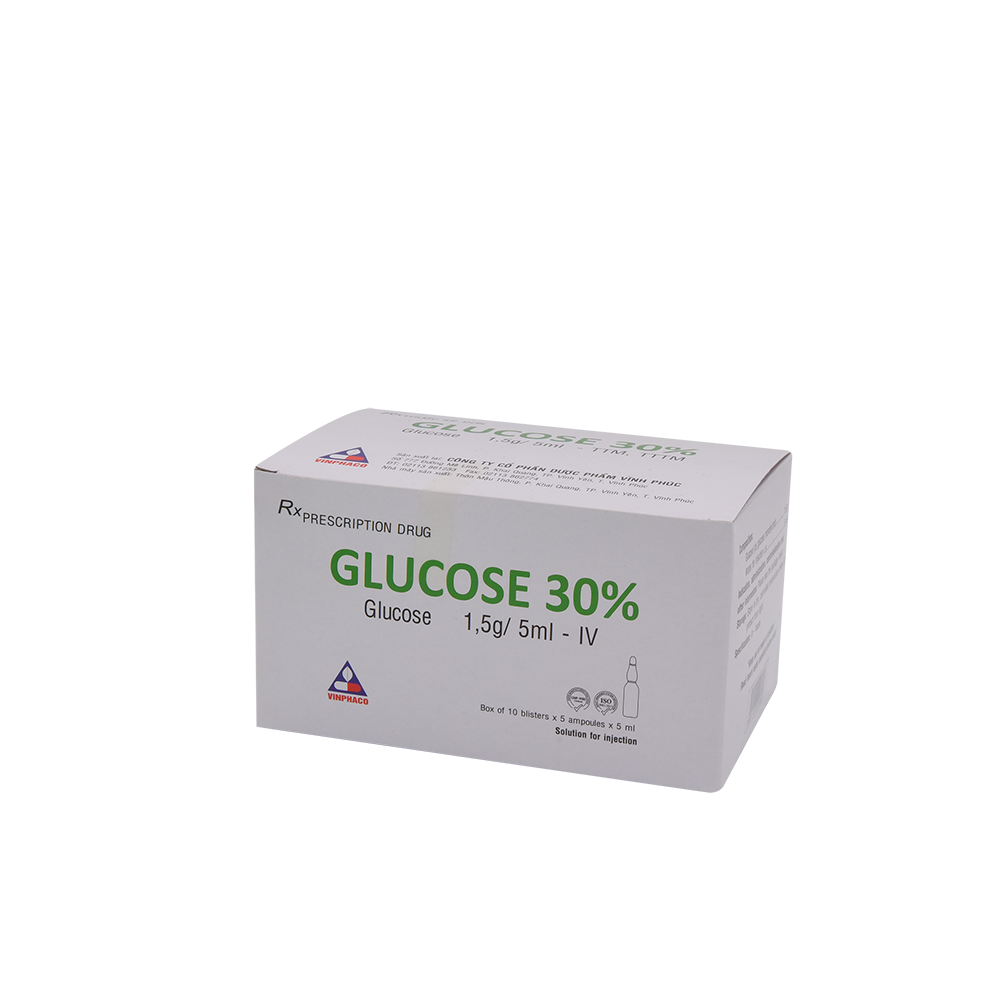 GLUCOSE 30% Hộp 10 vỉ x 5 ống  VINPHACO