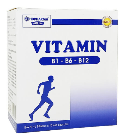 Vitamin B1, B6, B12 viên nang mềm Hộp 10 vỉ x 10 viên HDPHARMA