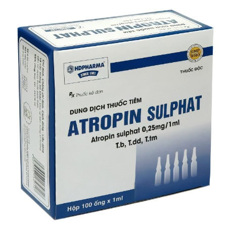 Atropin sulfat Hộp 100 ống x 1ml HDPHARMA