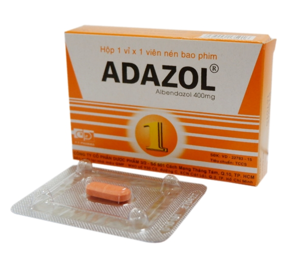 ADAZOL 400mg Hộp 1 vỉ x 1 viên F.T.PHARMA