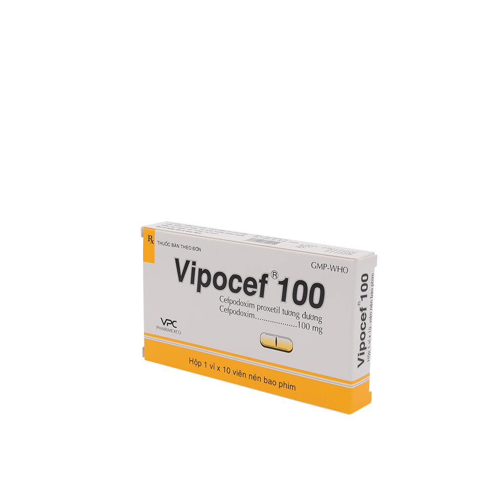 VIPOCEF 100 Hộp 1 vỉ x 10 viên