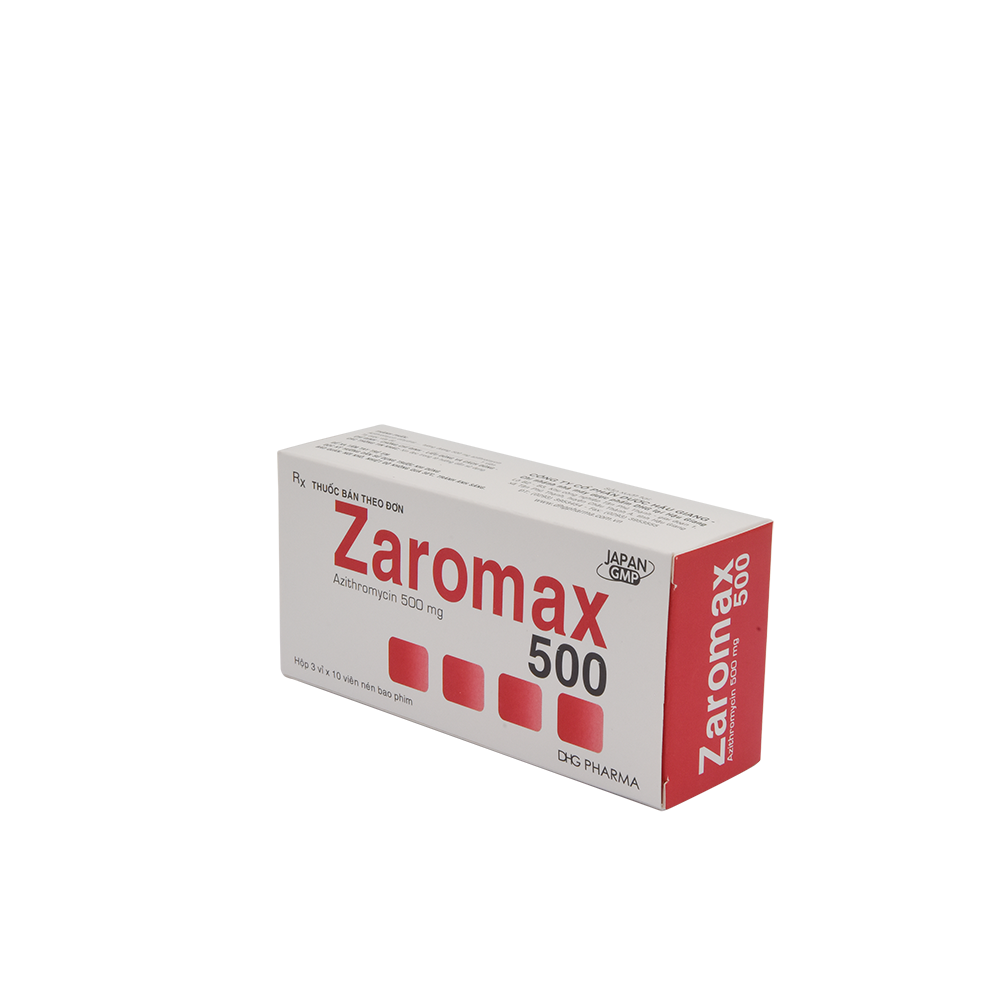 Zaromax 500 Hộp 3 vỉ x 10 viên DHG