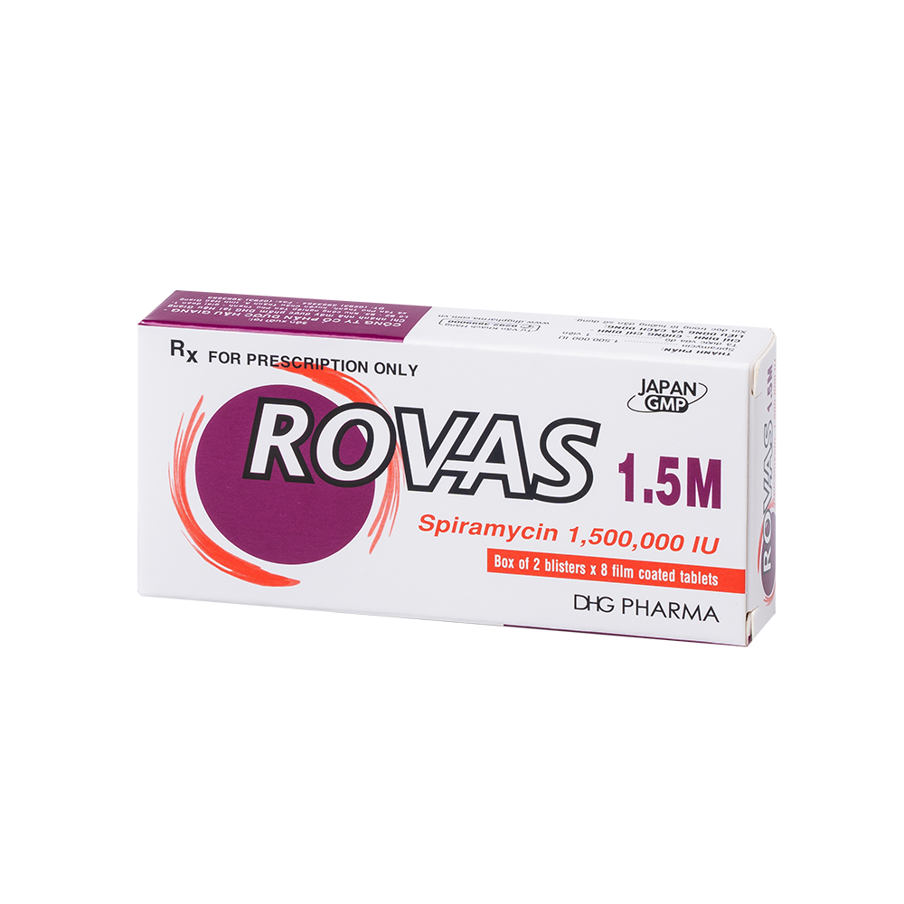 Rovas 1,5M Hộp 2 vỉ x 8 viên DHG | CEVPharma GHCH Kim cương - Vimedimex